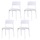 Plastic Modern Contemporary Kitchen Chair Armless Open Back Dining Room Chair White Faux Leather 4 Piece Set Clearhalo 'Dining Chairs' 'Dining Tables & Seating' 'dining_chair' 'furn' 'furn_dining_chair' 'Furniture' 'furniture_dining_chair' 'Kitchen & Dining Furniture' 4978357