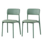 Plastic Modern Contemporary Kitchen Chair Armless Open Back Dining Room Chair Green Faux Leather 2 Piece Set Clearhalo 'Dining Chairs' 'Dining Tables & Seating' 'dining_chair' 'furn' 'furn_dining_chair' 'Furniture' 'furniture_dining_chair' 'Kitchen & Dining Furniture' 4978360