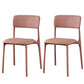 Plastic Modern Contemporary Kitchen Chair Armless Open Back Dining Room Chair Pink Faux Leather 2 Piece Set Clearhalo 'Dining Chairs' 'Dining Tables & Seating' 'dining_chair' 'furn' 'furn_dining_chair' 'Furniture' 'furniture_dining_chair' 'Kitchen & Dining Furniture' 4978362