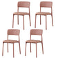 Plastic Modern Contemporary Kitchen Chair Armless Open Back Dining Room Chair Pink Faux Leather 4 Piece Set Clearhalo 'Dining Chairs' 'Dining Tables & Seating' 'dining_chair' 'furn' 'furn_dining_chair' 'Furniture' 'furniture_dining_chair' 'Kitchen & Dining Furniture' 4978363