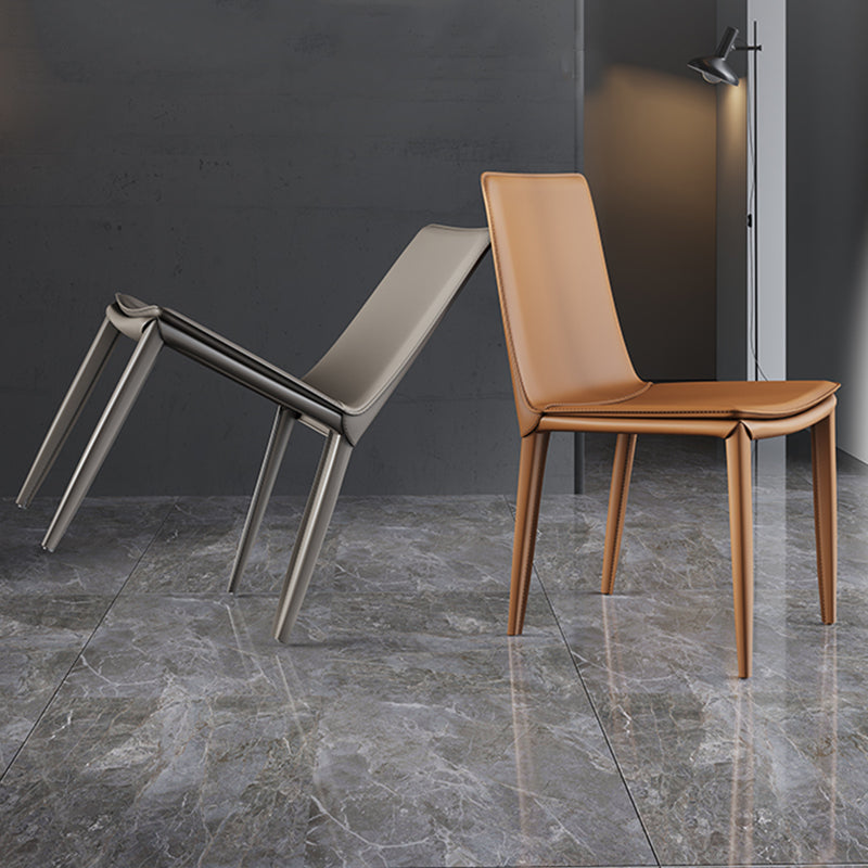 Glam Dining Room Side Chairs Leather Armless Dining Chairs for Home Clearhalo 'Dining Chairs' 'Dining Tables & Seating' 'dining_chair' 'furn' 'furn_dining_chair' 'Furniture' 'furniture_dining_chair' 'Kitchen & Dining Furniture' 4978366