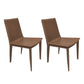 Glam Dining Room Side Chairs Leather Armless Dining Chairs for Home Brown 2 Piece Set Clearhalo 'Dining Chairs' 'Dining Tables & Seating' 'dining_chair' 'furn' 'furn_dining_chair' 'Furniture' 'furniture_dining_chair' 'Kitchen & Dining Furniture' 4978367