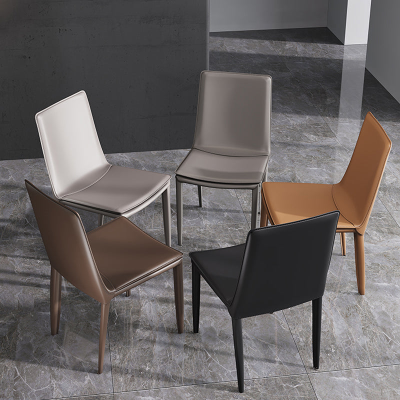 Glam Dining Room Side Chairs Leather Armless Dining Chairs for Home Clearhalo 'Dining Chairs' 'Dining Tables & Seating' 'dining_chair' 'furn' 'furn_dining_chair' 'Furniture' 'furniture_dining_chair' 'Kitchen & Dining Furniture' 4978370