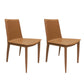 Glam Dining Room Side Chairs Leather Armless Dining Chairs for Home Light Orange 2 Piece Set Clearhalo 'Dining Chairs' 'Dining Tables & Seating' 'dining_chair' 'furn' 'furn_dining_chair' 'Furniture' 'furniture_dining_chair' 'Kitchen & Dining Furniture' 4978380