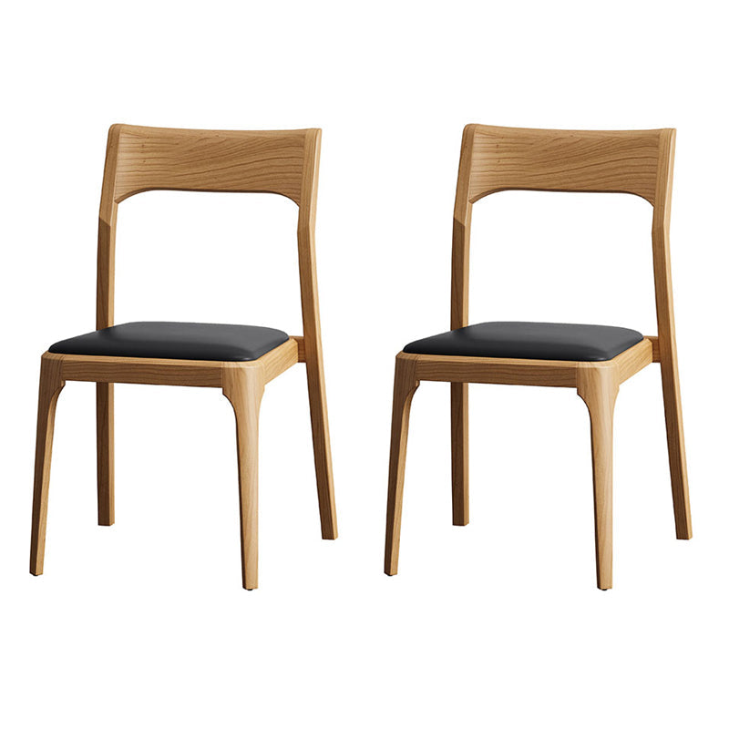Armless Dining Chairs Modern Ash Wood Side Chairs for Dining Room Wood Upholstered Chair(s) 2 Piece Set Clearhalo 'Dining Chairs' 'Dining Tables & Seating' 'dining_chair' 'furn' 'furn_dining_chair' 'Furniture' 'furniture_dining_chair' 'Kitchen & Dining Furniture' 4978400