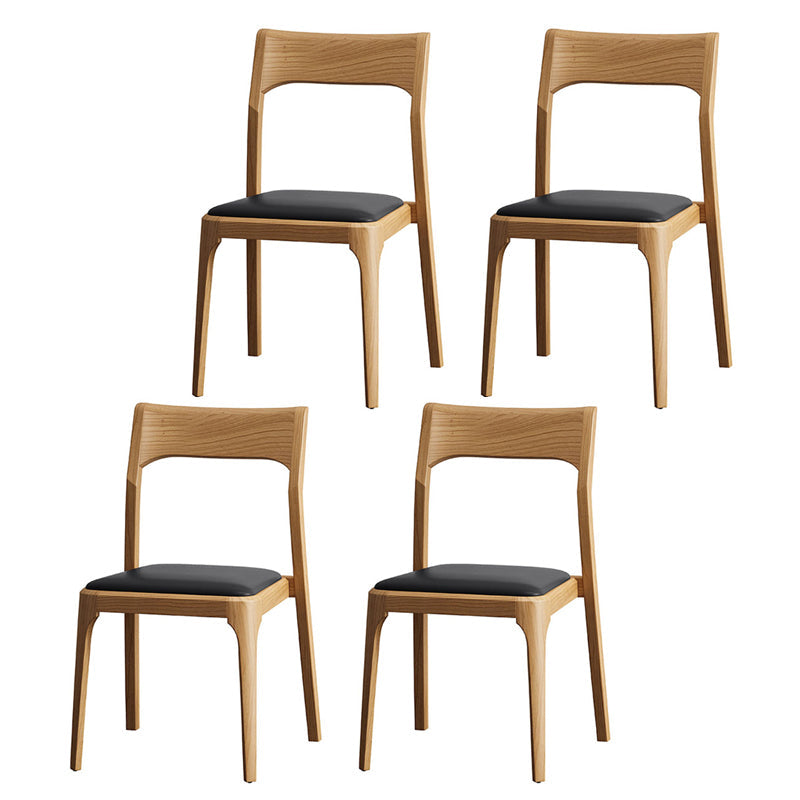 Armless Dining Chairs Modern Ash Wood Side Chairs for Dining Room Wood Upholstered Chair(s) 4 Piece Set Clearhalo 'Dining Chairs' 'Dining Tables & Seating' 'dining_chair' 'furn' 'furn_dining_chair' 'Furniture' 'furniture_dining_chair' 'Kitchen & Dining Furniture' 4978403