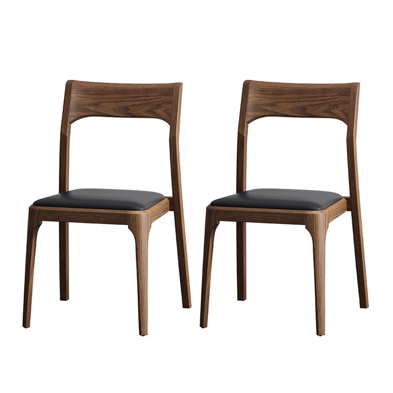 Armless Dining Chairs Modern Ash Wood Side Chairs for Dining Room Walnut Upholstered Chair(s) 2 Piece Set Clearhalo 'Dining Chairs' 'Dining Tables & Seating' 'dining_chair' 'furn' 'furn_dining_chair' 'Furniture' 'furniture_dining_chair' 'Kitchen & Dining Furniture' 4978413