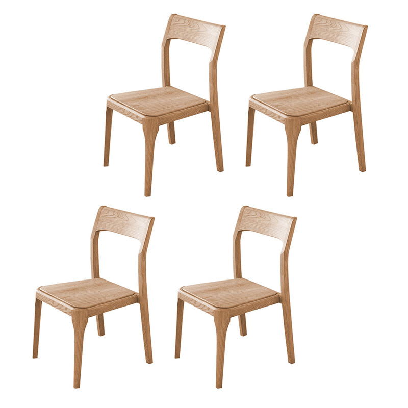 Armless Dining Chairs Modern Ash Wood Side Chairs for Dining Room Wood Non-Upholstered Chair(s) 4 Piece Set Clearhalo 'Dining Chairs' 'Dining Tables & Seating' 'dining_chair' 'furn' 'furn_dining_chair' 'Furniture' 'furniture_dining_chair' 'Kitchen & Dining Furniture' 4978420