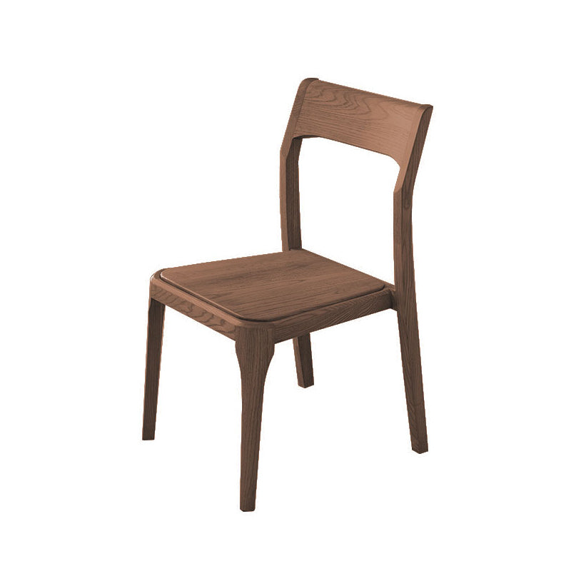 Armless Dining Chairs Modern Ash Wood Side Chairs for Dining Room Walnut Non-Upholstered Chair(s) 1 Piece Clearhalo 'Dining Chairs' 'Dining Tables & Seating' 'dining_chair' 'furn' 'furn_dining_chair' 'Furniture' 'furniture_dining_chair' 'Kitchen & Dining Furniture' 4978421