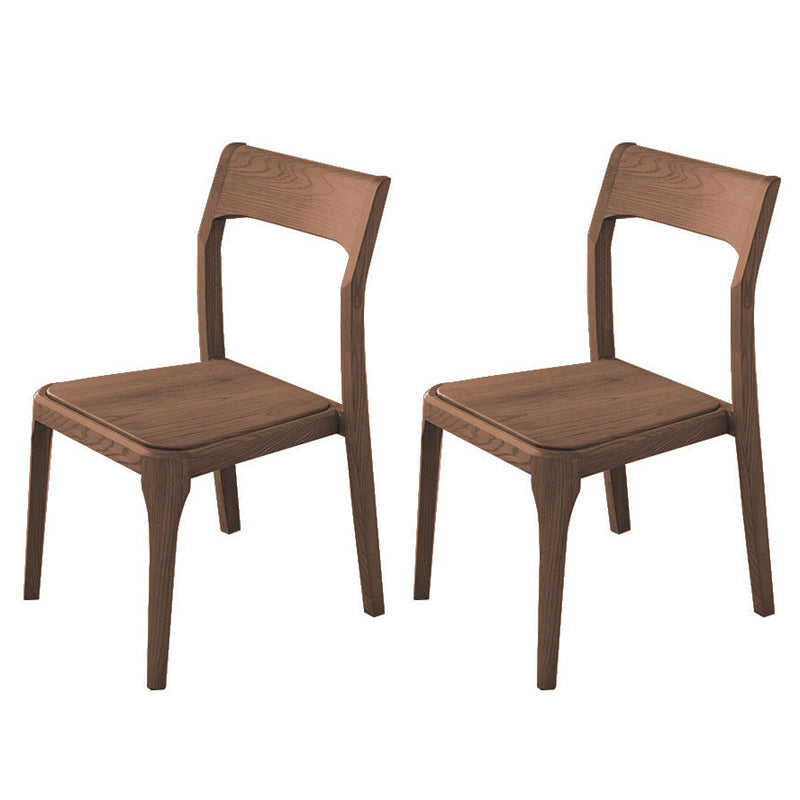 Armless Dining Chairs Modern Ash Wood Side Chairs for Dining Room Walnut Non-Upholstered Chair(s) 2 Piece Set Clearhalo 'Dining Chairs' 'Dining Tables & Seating' 'dining_chair' 'furn' 'furn_dining_chair' 'Furniture' 'furniture_dining_chair' 'Kitchen & Dining Furniture' 4978422