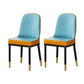 Glam Style Parsons Side Chair Faux Leather Indoor Dining Chair Sky Blue 2 Piece Set Brass Gold Clearhalo 'Dining Chairs' 'Dining Tables & Seating' 'dining_chair' 'furn' 'furn_dining_chair' 'Furniture' 'furniture_dining_chair' 'Kitchen & Dining Furniture' 4978427