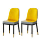 Glam Style Parsons Side Chair Faux Leather Indoor Dining Chair Yellow 2 Piece Set Brass Gold Clearhalo 'Dining Chairs' 'Dining Tables & Seating' 'dining_chair' 'furn' 'furn_dining_chair' 'Furniture' 'furniture_dining_chair' 'Kitchen & Dining Furniture' 4978434