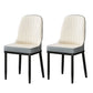 Glam Style Parsons Side Chair Faux Leather Indoor Dining Chair Off-White 2 Piece Set Black Clearhalo 'Dining Chairs' 'Dining Tables & Seating' 'dining_chair' 'furn' 'furn_dining_chair' 'Furniture' 'furniture_dining_chair' 'Kitchen & Dining Furniture' 4978450