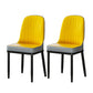 Glam Style Parsons Side Chair Faux Leather Indoor Dining Chair Yellow 2 Piece Set Black Clearhalo 'Dining Chairs' 'Dining Tables & Seating' 'dining_chair' 'furn' 'furn_dining_chair' 'Furniture' 'furniture_dining_chair' 'Kitchen & Dining Furniture' 4978453