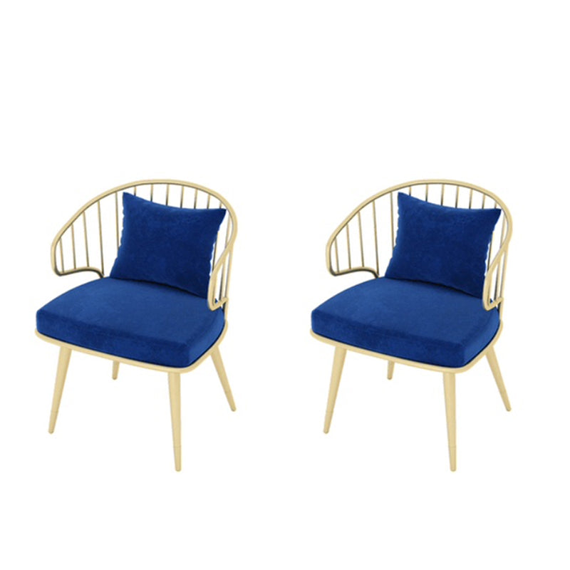 Metal Arm Chair Glam Style Windsor Back Dining Chair for Dining Room Blue 2 Piece Set Clearhalo 'Dining Chairs' 'Dining Tables & Seating' 'dining_chair' 'furn' 'furn_dining_chair' 'Furniture' 'furniture_dining_chair' 'Kitchen & Dining Furniture' 4978458