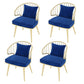 Metal Arm Chair Glam Style Windsor Back Dining Chair for Dining Room Blue 4 Piece Set Clearhalo 'Dining Chairs' 'Dining Tables & Seating' 'dining_chair' 'furn' 'furn_dining_chair' 'Furniture' 'furniture_dining_chair' 'Kitchen & Dining Furniture' 4978461
