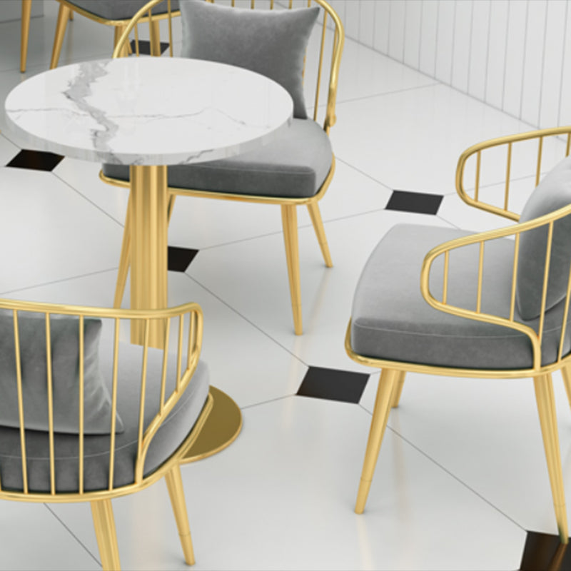 Metal Arm Chair Glam Style Windsor Back Dining Chair for Dining Room Clearhalo 'Dining Chairs' 'Dining Tables & Seating' 'dining_chair' 'furn' 'furn_dining_chair' 'Furniture' 'furniture_dining_chair' 'Kitchen & Dining Furniture' 4978466