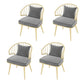 Metal Arm Chair Glam Style Windsor Back Dining Chair for Dining Room Grey 4 Piece Set Clearhalo 'Dining Chairs' 'Dining Tables & Seating' 'dining_chair' 'furn' 'furn_dining_chair' 'Furniture' 'furniture_dining_chair' 'Kitchen & Dining Furniture' 4978471
