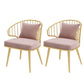 Metal Arm Chair Glam Style Windsor Back Dining Chair for Dining Room Pink 2 Piece Set Clearhalo 'Dining Chairs' 'Dining Tables & Seating' 'dining_chair' 'furn' 'furn_dining_chair' 'Furniture' 'furniture_dining_chair' 'Kitchen & Dining Furniture' 4978473