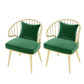 Metal Arm Chair Glam Style Windsor Back Dining Chair for Dining Room Green 2 Piece Set Clearhalo 'Dining Chairs' 'Dining Tables & Seating' 'dining_chair' 'furn' 'furn_dining_chair' 'Furniture' 'furniture_dining_chair' 'Kitchen & Dining Furniture' 4978476