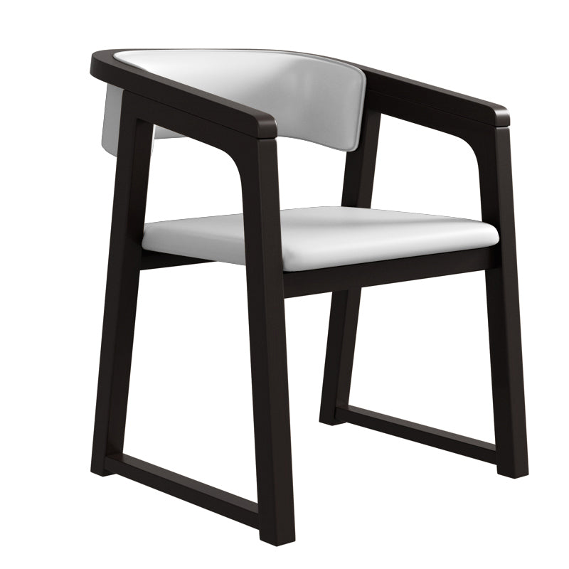 Modern Style Dining Chairs Solid Wood Side Chairs for Dining Room Black With Arms 1 Piece Clearhalo 'Dining Chairs' 'Dining Tables & Seating' 'dining_chair' 'furn' 'furn_dining_chair' 'Furniture' 'furniture_dining_chair' 'Kitchen & Dining Furniture' 4978486
