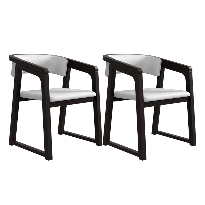 Modern Style Dining Chairs Solid Wood Side Chairs for Dining Room Black With Arms 2 Piece Set Clearhalo 'Dining Chairs' 'Dining Tables & Seating' 'dining_chair' 'furn' 'furn_dining_chair' 'Furniture' 'furniture_dining_chair' 'Kitchen & Dining Furniture' 4978487