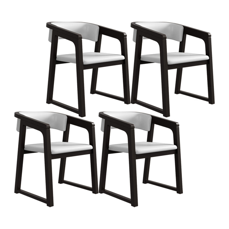 Modern Style Dining Chairs Solid Wood Side Chairs for Dining Room Black With Arms 4 Piece Set Clearhalo 'Dining Chairs' 'Dining Tables & Seating' 'dining_chair' 'furn' 'furn_dining_chair' 'Furniture' 'furniture_dining_chair' 'Kitchen & Dining Furniture' 4978490