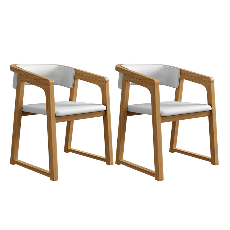 Modern Style Dining Chairs Solid Wood Side Chairs for Dining Room Wood With Arms 2 Piece Set Clearhalo 'Dining Chairs' 'Dining Tables & Seating' 'dining_chair' 'furn' 'furn_dining_chair' 'Furniture' 'furniture_dining_chair' 'Kitchen & Dining Furniture' 4978494