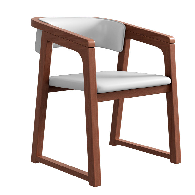 Modern Style Dining Chairs Solid Wood Side Chairs for Dining Room Walnut With Arms 1 Piece Clearhalo 'Dining Chairs' 'Dining Tables & Seating' 'dining_chair' 'furn' 'furn_dining_chair' 'Furniture' 'furniture_dining_chair' 'Kitchen & Dining Furniture' 4978498