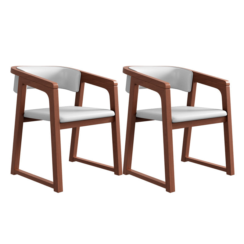 Modern Style Dining Chairs Solid Wood Side Chairs for Dining Room Walnut With Arms 2 Piece Set Clearhalo 'Dining Chairs' 'Dining Tables & Seating' 'dining_chair' 'furn' 'furn_dining_chair' 'Furniture' 'furniture_dining_chair' 'Kitchen & Dining Furniture' 4978500