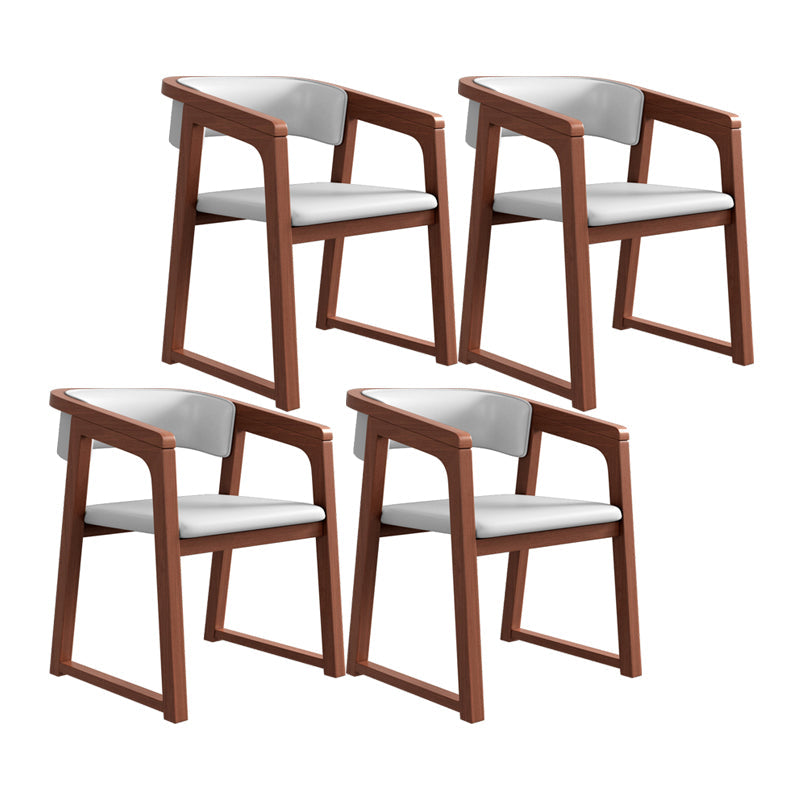 Modern Style Dining Chairs Solid Wood Side Chairs for Dining Room Walnut With Arms 4 Piece Set Clearhalo 'Dining Chairs' 'Dining Tables & Seating' 'dining_chair' 'furn' 'furn_dining_chair' 'Furniture' 'furniture_dining_chair' 'Kitchen & Dining Furniture' 4978502