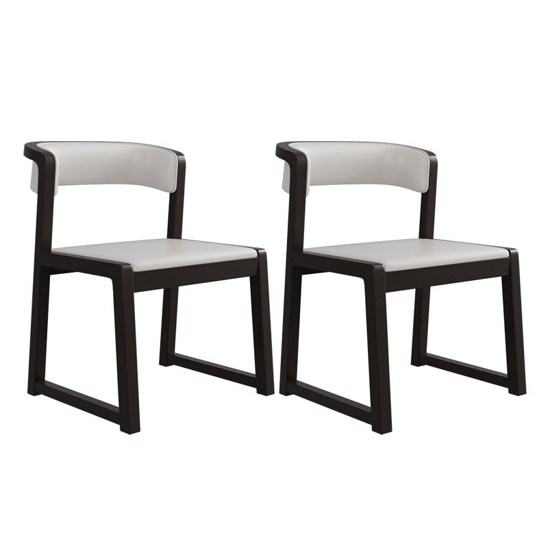 Modern Style Dining Chairs Solid Wood Side Chairs for Dining Room Black Armless 2 Piece Set Clearhalo 'Dining Chairs' 'Dining Tables & Seating' 'dining_chair' 'furn' 'furn_dining_chair' 'Furniture' 'furniture_dining_chair' 'Kitchen & Dining Furniture' 4978505