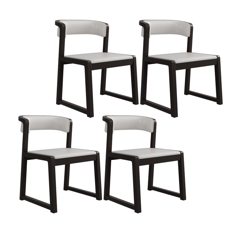 Modern Style Dining Chairs Solid Wood Side Chairs for Dining Room Black Armless 4 Piece Set Clearhalo 'Dining Chairs' 'Dining Tables & Seating' 'dining_chair' 'furn' 'furn_dining_chair' 'Furniture' 'furniture_dining_chair' 'Kitchen & Dining Furniture' 4978507