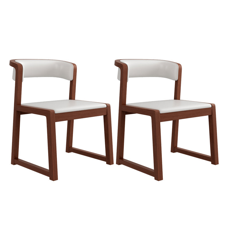 Modern Style Dining Chairs Solid Wood Side Chairs for Dining Room Walnut Armless 2 Piece Set Clearhalo 'Dining Chairs' 'Dining Tables & Seating' 'dining_chair' 'furn' 'furn_dining_chair' 'Furniture' 'furniture_dining_chair' 'Kitchen & Dining Furniture' 4978514