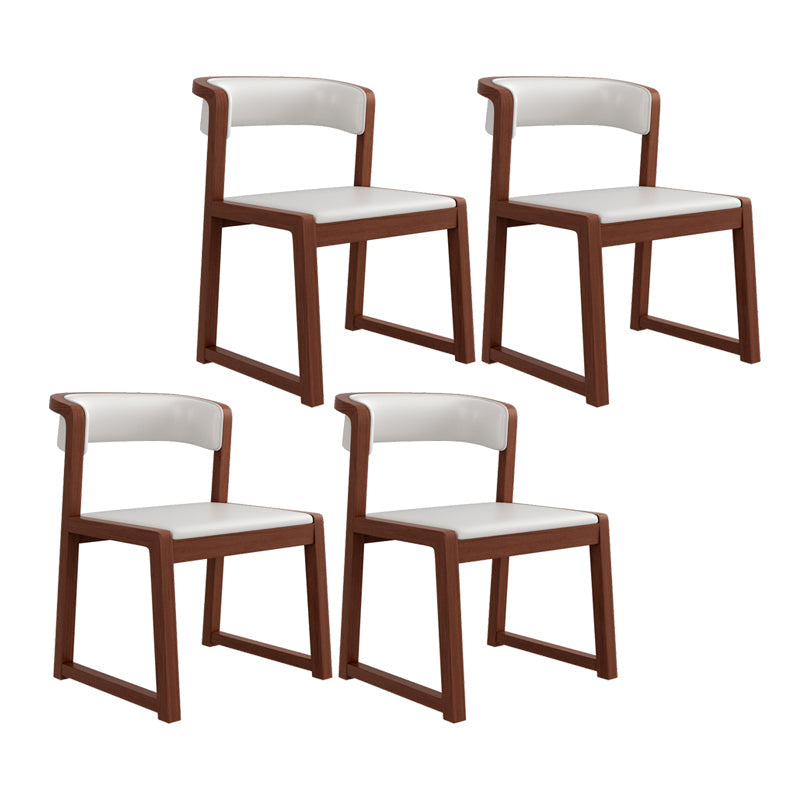 Modern Style Dining Chairs Solid Wood Side Chairs for Dining Room Walnut Armless 4 Piece Set Clearhalo 'Dining Chairs' 'Dining Tables & Seating' 'dining_chair' 'furn' 'furn_dining_chair' 'Furniture' 'furniture_dining_chair' 'Kitchen & Dining Furniture' 4978515