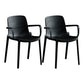 Modern Plastic Contemporary Kitchen Chair Arm Solid Back Dining Room Chair Black 2 Piece Set Clearhalo 'Dining Chairs' 'Dining Tables & Seating' 'dining_chair' 'furn' 'furn_dining_chair' 'Furniture' 'furniture_dining_chair' 'Kitchen & Dining Furniture' 4978519
