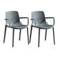 Modern Plastic Contemporary Kitchen Chair Arm Solid Back Dining Room Chair Grey 2 Piece Set Clearhalo 'Dining Chairs' 'Dining Tables & Seating' 'dining_chair' 'furn' 'furn_dining_chair' 'Furniture' 'furniture_dining_chair' 'Kitchen & Dining Furniture' 4978523