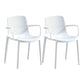 Modern Plastic Contemporary Kitchen Chair Arm Solid Back Dining Room Chair White 2 Piece Set Clearhalo 'Dining Chairs' 'Dining Tables & Seating' 'dining_chair' 'furn' 'furn_dining_chair' 'Furniture' 'furniture_dining_chair' 'Kitchen & Dining Furniture' 4978526