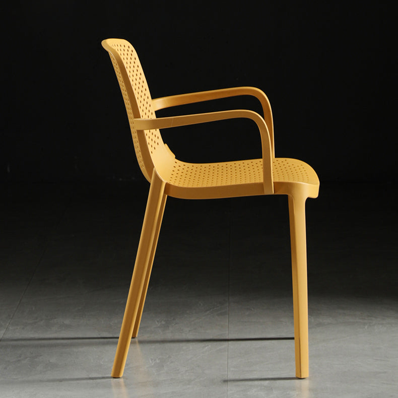 Modern Plastic Contemporary Kitchen Chair Arm Solid Back Dining Room Chair Clearhalo 'Dining Chairs' 'Dining Tables & Seating' 'dining_chair' 'furn' 'furn_dining_chair' 'Furniture' 'furniture_dining_chair' 'Kitchen & Dining Furniture' 4978532