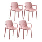 Modern Plastic Contemporary Kitchen Chair Arm Solid Back Dining Room Chair Pink 4 Piece Set Clearhalo 'Dining Chairs' 'Dining Tables & Seating' 'dining_chair' 'furn' 'furn_dining_chair' 'Furniture' 'furniture_dining_chair' 'Kitchen & Dining Furniture' 4978533