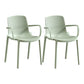 Modern Plastic Contemporary Kitchen Chair Arm Solid Back Dining Room Chair Green 2 Piece Set Clearhalo 'Dining Chairs' 'Dining Tables & Seating' 'dining_chair' 'furn' 'furn_dining_chair' 'Furniture' 'furniture_dining_chair' 'Kitchen & Dining Furniture' 4978534