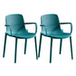 Modern Plastic Contemporary Kitchen Chair Arm Solid Back Dining Room Chair Peacock Blue 2 Piece Set Clearhalo 'Dining Chairs' 'Dining Tables & Seating' 'dining_chair' 'furn' 'furn_dining_chair' 'Furniture' 'furniture_dining_chair' 'Kitchen & Dining Furniture' 4978543