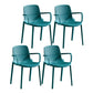 Modern Plastic Contemporary Kitchen Chair Arm Solid Back Dining Room Chair Peacock Blue 4 Piece Set Clearhalo 'Dining Chairs' 'Dining Tables & Seating' 'dining_chair' 'furn' 'furn_dining_chair' 'Furniture' 'furniture_dining_chair' 'Kitchen & Dining Furniture' 4978544
