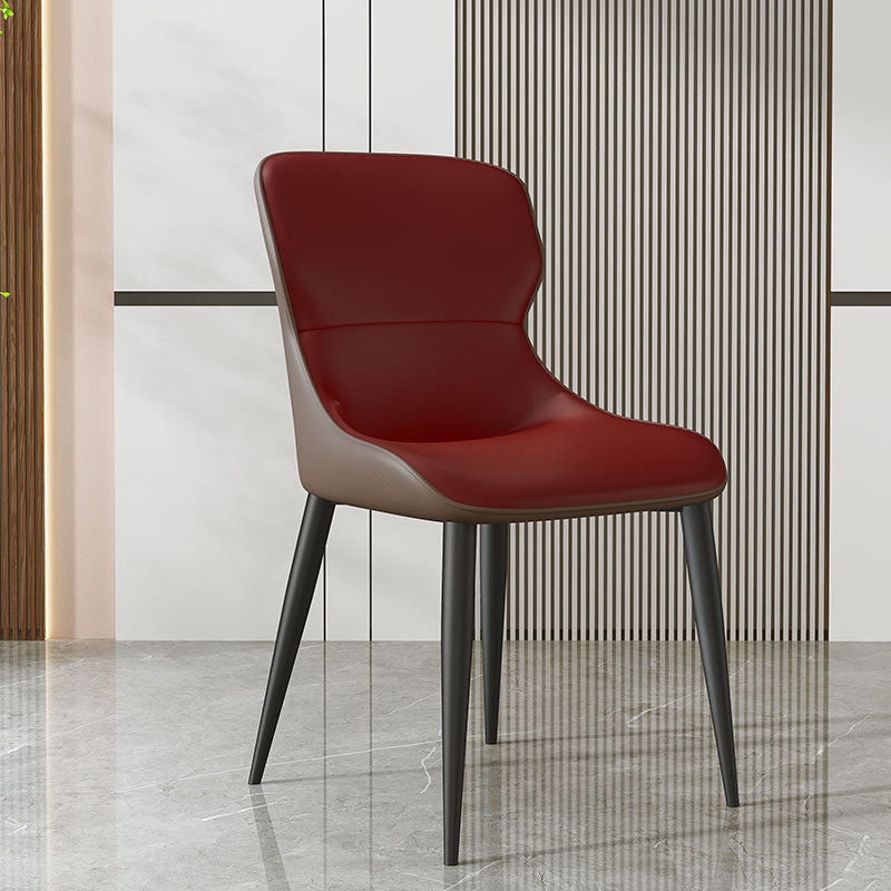 Modern Parsons Side Chair Leather Indoor Dining Chair (Set of 2) Clearhalo 'Dining Chairs' 'Dining Tables & Seating' 'dining_chair' 'furn' 'furn_dining_chair' 'Furniture' 'furniture_dining_chair' 'Kitchen & Dining Furniture' 4978551