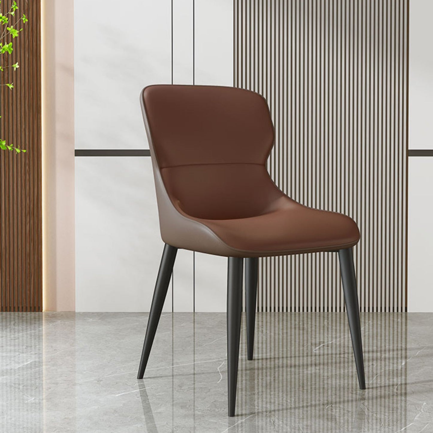 Modern Parsons Side Chair Leather Indoor Dining Chair (Set of 2) Clearhalo 'Dining Chairs' 'Dining Tables & Seating' 'dining_chair' 'furn' 'furn_dining_chair' 'Furniture' 'furniture_dining_chair' 'Kitchen & Dining Furniture' 4978555