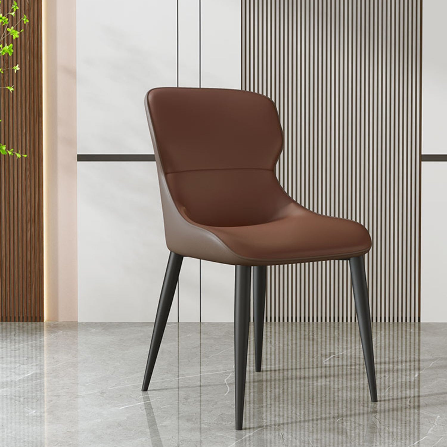 Modern Parsons Side Chair Leather Indoor Dining Chair (Set of 2) Clearhalo 'Dining Chairs' 'Dining Tables & Seating' 'dining_chair' 'furn' 'furn_dining_chair' 'Furniture' 'furniture_dining_chair' 'Kitchen & Dining Furniture' 4978555