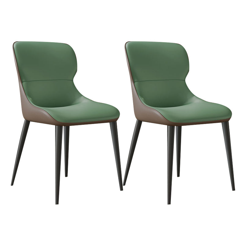 Modern Parsons Side Chair Leather Indoor Dining Chair (Set of 2) Turquoise 2 Piece Set Clearhalo 'Dining Chairs' 'Dining Tables & Seating' 'dining_chair' 'furn' 'furn_dining_chair' 'Furniture' 'furniture_dining_chair' 'Kitchen & Dining Furniture' 4978560