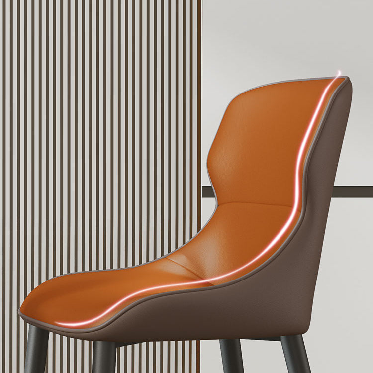 Modern Parsons Side Chair Leather Indoor Dining Chair (Set of 2) Clearhalo 'Dining Chairs' 'Dining Tables & Seating' 'dining_chair' 'furn' 'furn_dining_chair' 'Furniture' 'furniture_dining_chair' 'Kitchen & Dining Furniture' 4978563