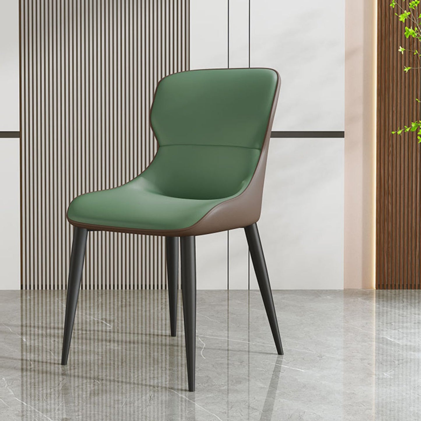 Modern Parsons Side Chair Leather Indoor Dining Chair (Set of 2) Clearhalo 'Dining Chairs' 'Dining Tables & Seating' 'dining_chair' 'furn' 'furn_dining_chair' 'Furniture' 'furniture_dining_chair' 'Kitchen & Dining Furniture' 4978565