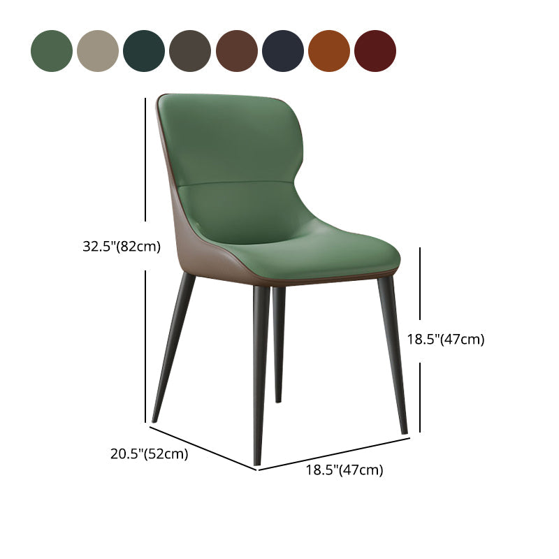 Modern Parsons Side Chair Leather Indoor Dining Chair (Set of 2) Clearhalo 'Dining Chairs' 'Dining Tables & Seating' 'dining_chair' 'furn' 'furn_dining_chair' 'Furniture' 'furniture_dining_chair' 'Kitchen & Dining Furniture' 4978566